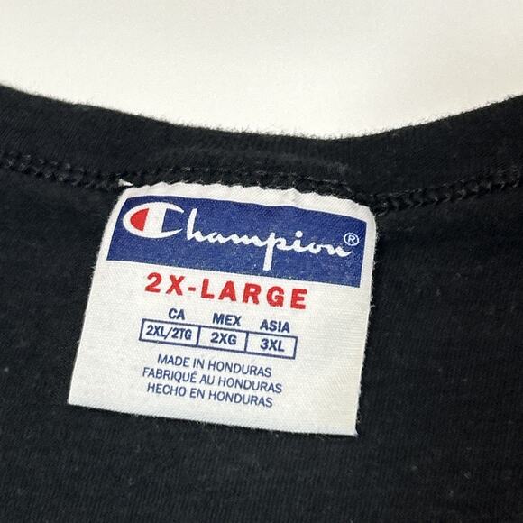 Champion Shirt Mens Size 2XL XXL Black Happiness Logo Tee Short Sleeve - Picture 7 of 12